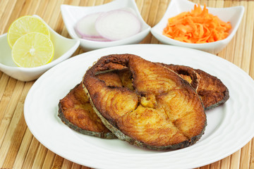 Seer Fish Fillets Fry Macro