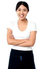 Portrait of smiling asian waitress