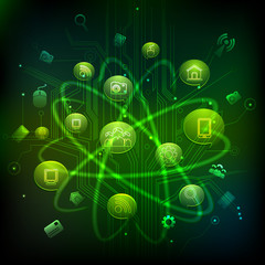 vector illustration of technology futuristic virtual background