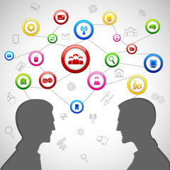 vector illustration of social network background with technology