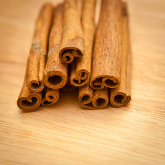 Hill vanilla beans on wooden background