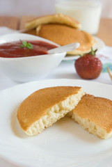 Pancake with strawberries