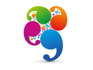 abstract colorful callout shape