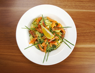 Fettuccine with salmon