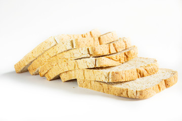 Whole wheat bread, isolated on white