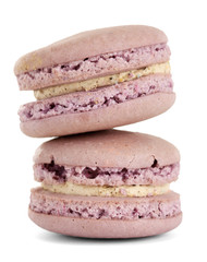 Gentle macaroons isolated on white