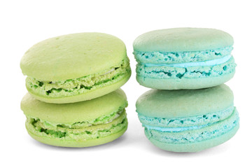 Gentle macaroons isolated on white