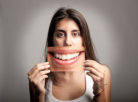 young woman with big smile