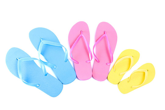 selection of rubber flip flops in multiple colors