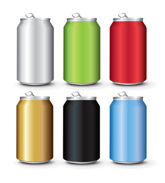 Set Color Aluminum Cans Template