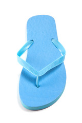 blue beach flip flop isolated on white