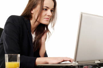 Young woman working with laptop