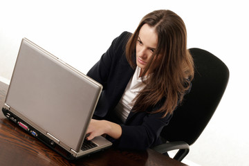 Young woman using laptop