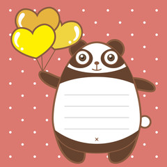 cute panda of scrapbook background