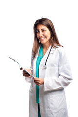 young doctor holding a clipboard