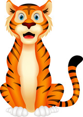 Fototapeta na wymiar Cute tiger cartoon sitting