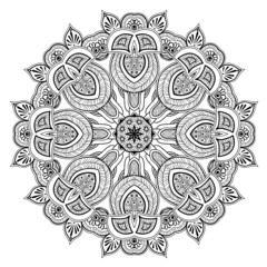 Ornamental round lace pattern is like mandala