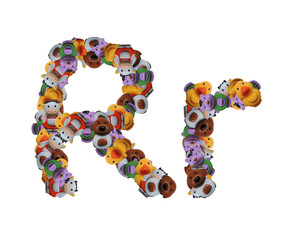 Colorful alphabet of the toys