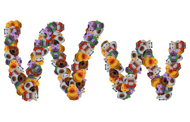 Colorful alphabet of the toys