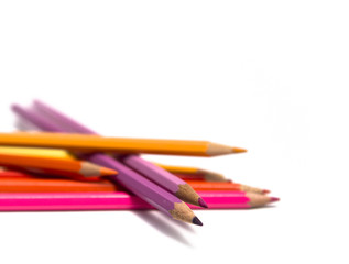 crayons isolated on white