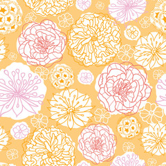 Vector warm day flowers elegant seamless pattern background with