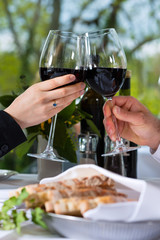 Businesspeople have a lunch in restaurant