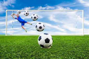 soccer ball line to goal