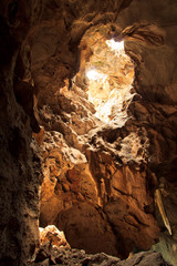 Sunbeam into the cave of Thailand