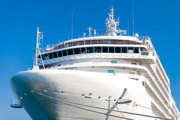 Luxury cruise ship in port