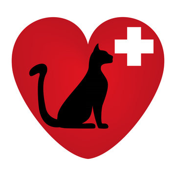 Veterinary symbol with a picture of a cat