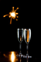 champagne and fireworks