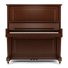 Fototapeta na wymiar brown piano isolated on white background