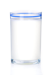 Glass of milk isolated