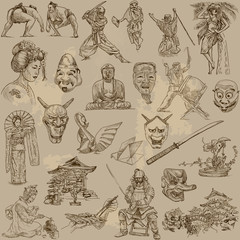 Japan - Hand drawn illustrations converted into vectors © kuco