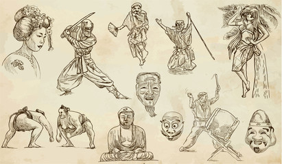 Japan - Hand drawn illustrations converted into vectors