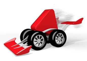 3d render of a fast law sign  on a race car