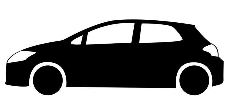 recommend clip art: Silhouette of hatchback car