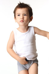 Little boy prepare to bathroom.