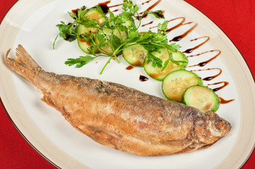 Fried peled fish