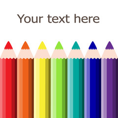 Coloured pencils. Creativity theme background.