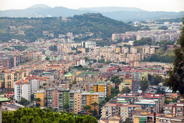 Italy. Naples. View of the city on top