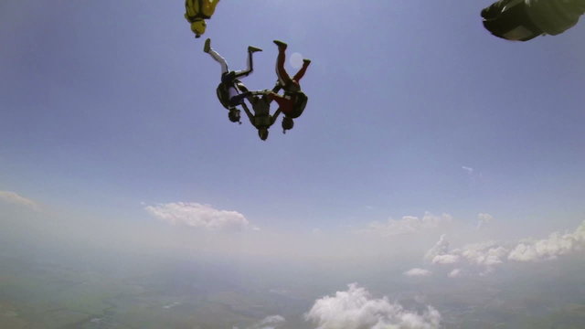 Skydiving video. Slow motion.
