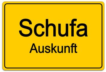 Ortsschild Schufaauskunft