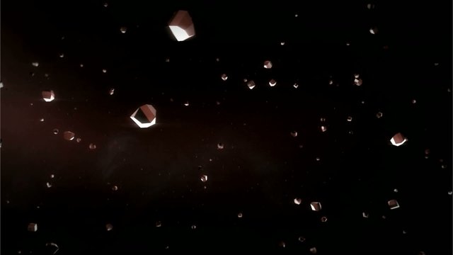 Shiny asteroids floating in a vast universe