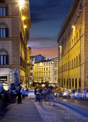 Fototapeta na wymiar Night streets of Florence, Italy