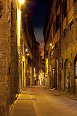 Fototapeta na wymiar Ancient alley in Firenze at night