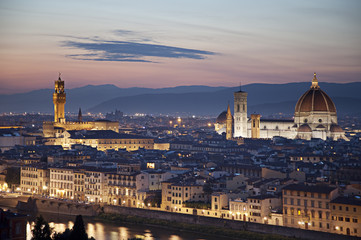 Fototapeta na wymiar Medieval town of Florence with Duomo, Italy