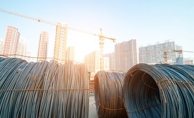 iron wires under the sky for construction