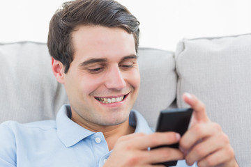 Man text messaging with his phone