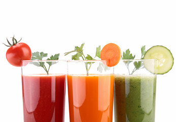 assortment of vegetable juice